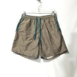 Mr. Swim Trunks Water Shorts Netted Mens Medium Orange and Teal